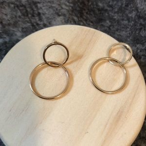 Indy Gold Two Loop Drop Earrings